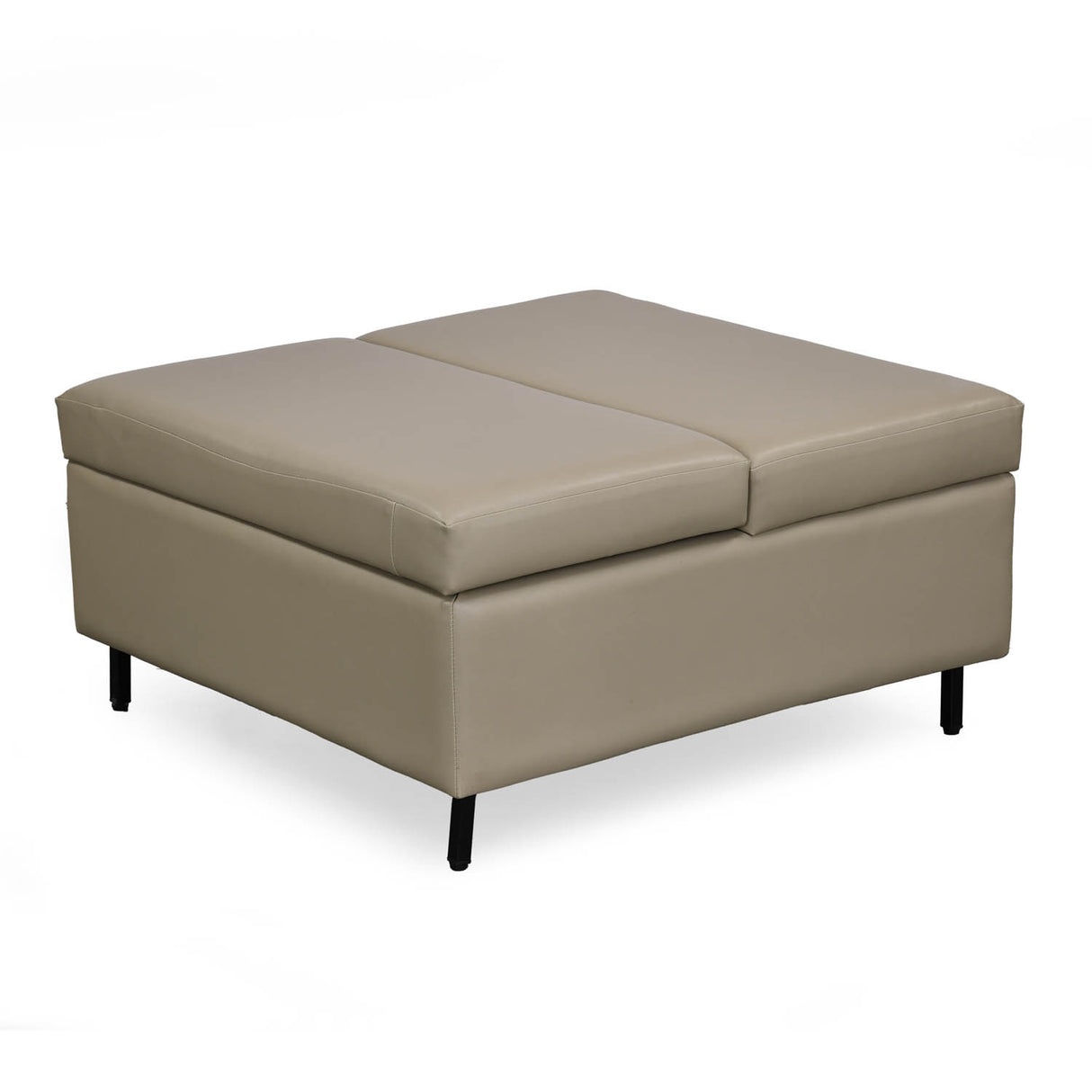 Infnia Leatherette Reversible Ottoman- Beige