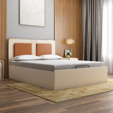 Nilkamal Phoenix Queen Bed with Hydraulic Storage (Beige)