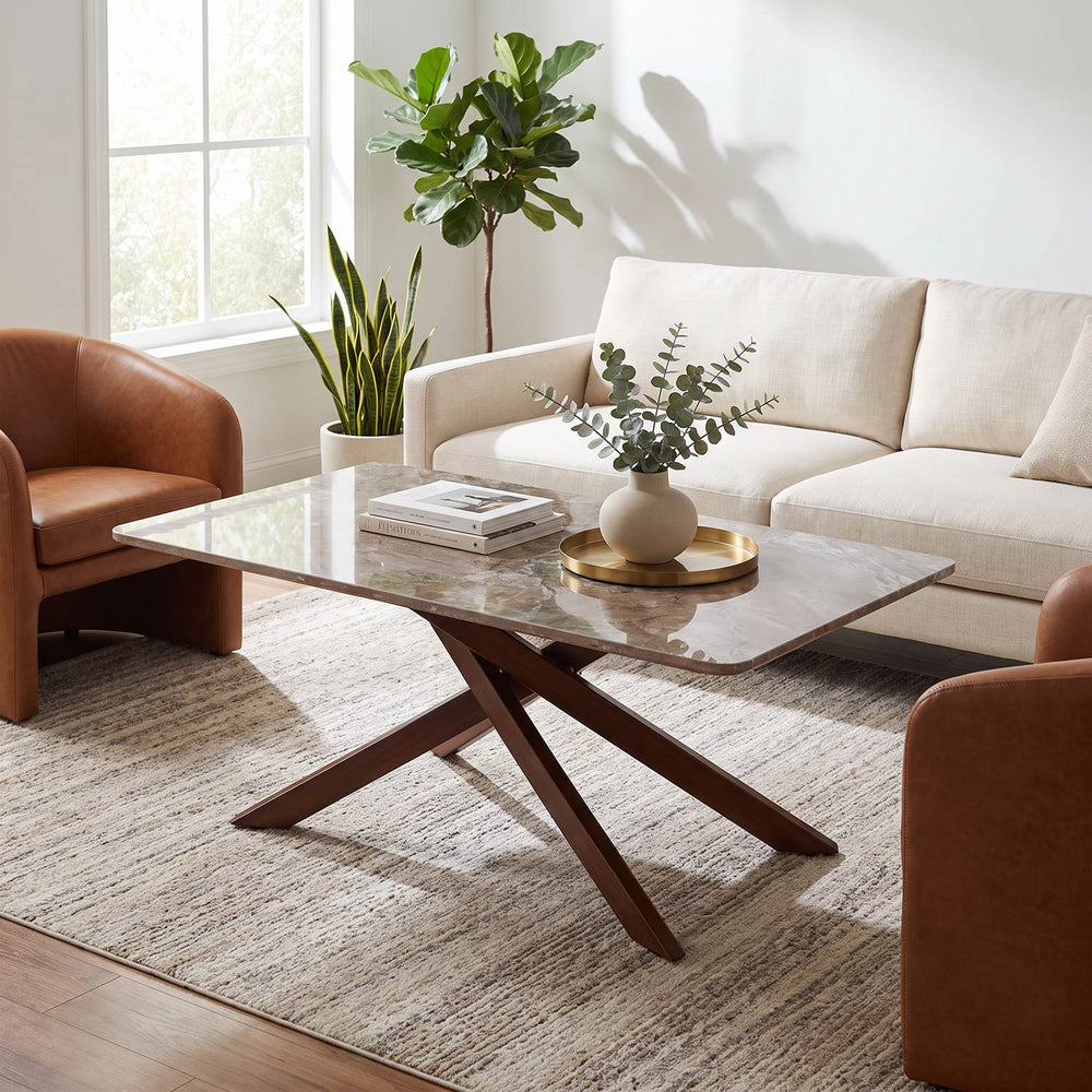 Polaris Ceramic Top Center Table- Brown