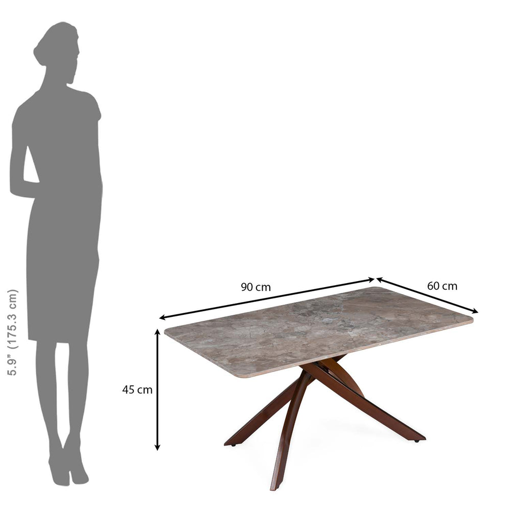 Polaris Ceramic Top Center Table- Brown