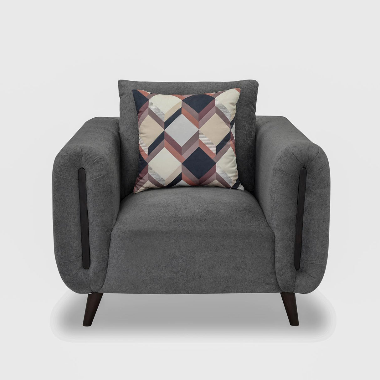 Harper 1 Seater Fabric Sofa- Grey