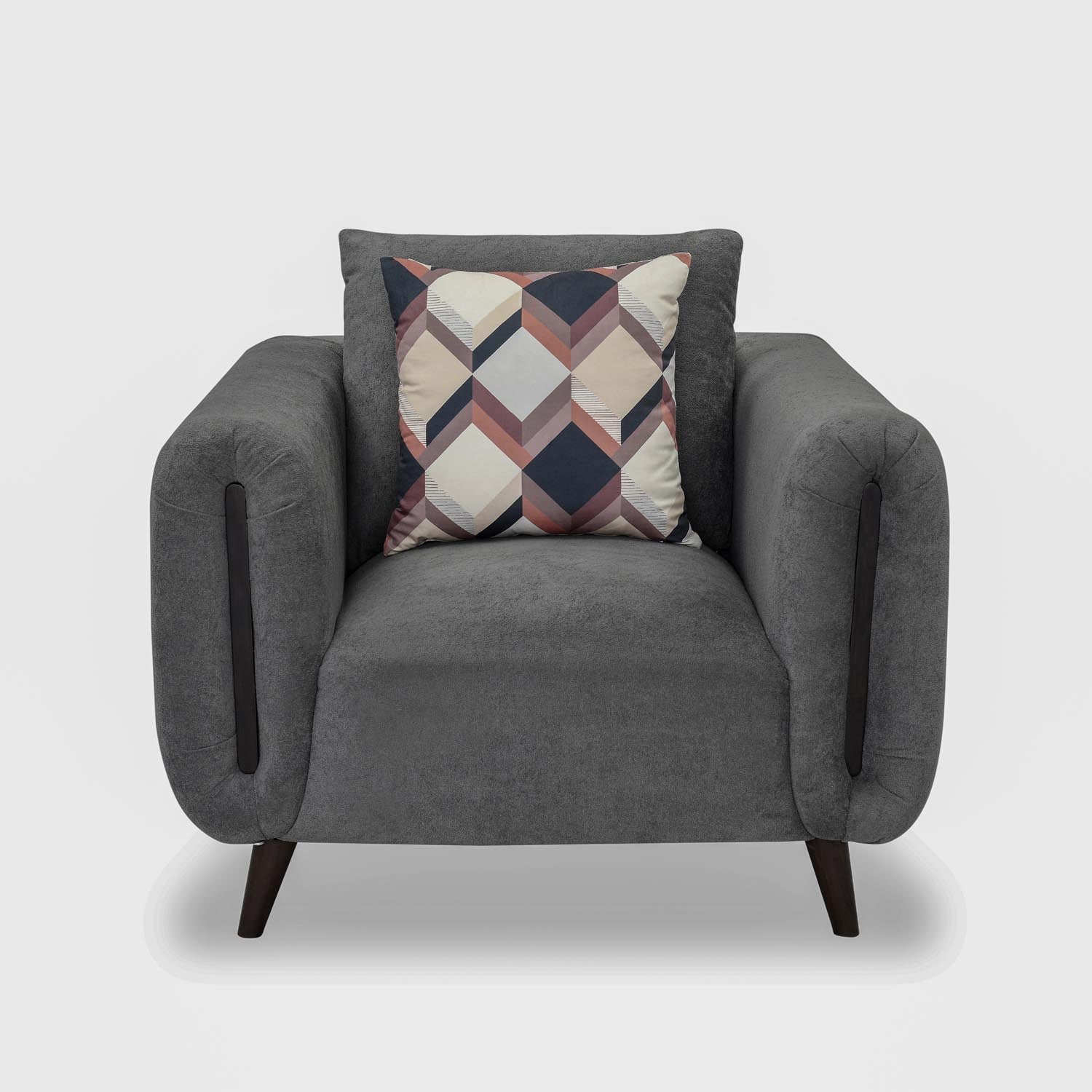 Harper 1 Seater Fabric Sofa- Grey