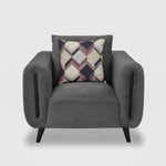 Harper 1 Seater Fabric Sofa- Grey