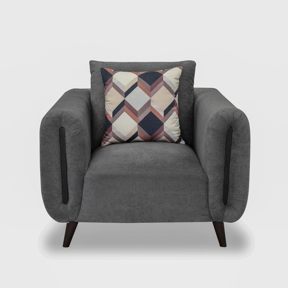 Harper 1 Seater Fabric Sofa- Grey