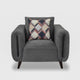 Harper 1 Seater Fabric Sofa- Grey