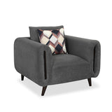 Harper 1 Seater Fabric Sofa- Grey