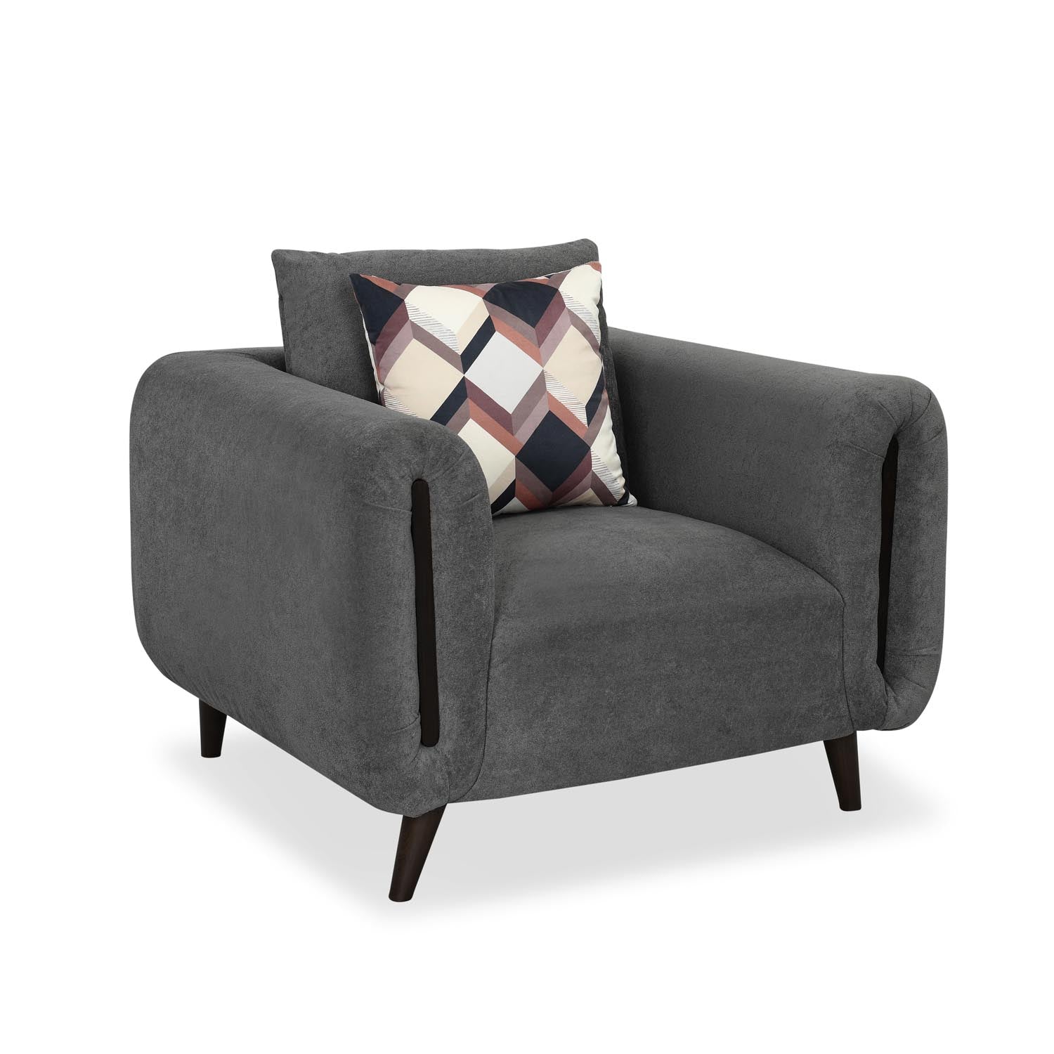Harper 1 Seater Fabric Sofa- Grey