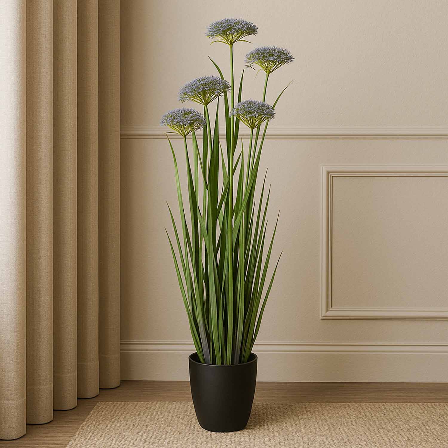 Angelica Grass Artificial Plant with Pot (Purple)