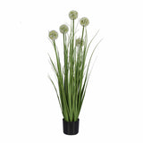 Allium Grass Artificial Plant with Pot (Green)