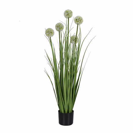 Allium Grass Artificial Plant with Pot (Green)