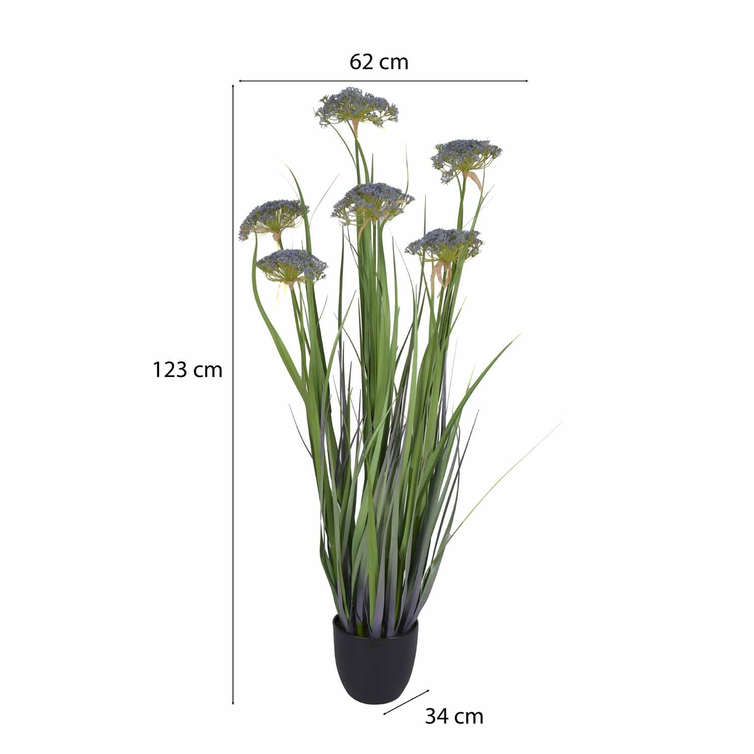Angelica Grass Artificial Plant with Pot (Purple)