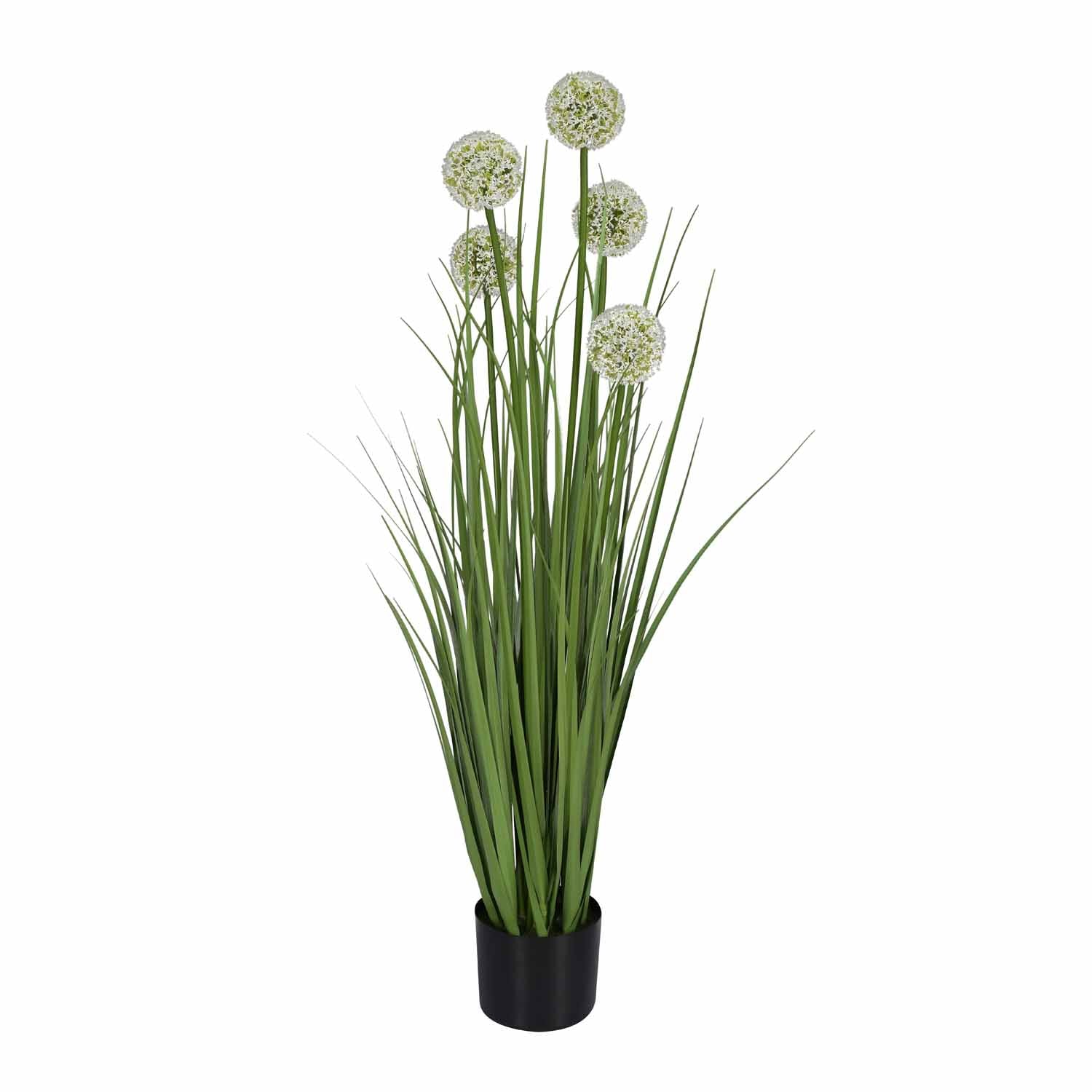 Allium Grass Artificial Plant with Pot (Green)