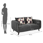 Harper 2 Seater Fabric Sofa- Grey