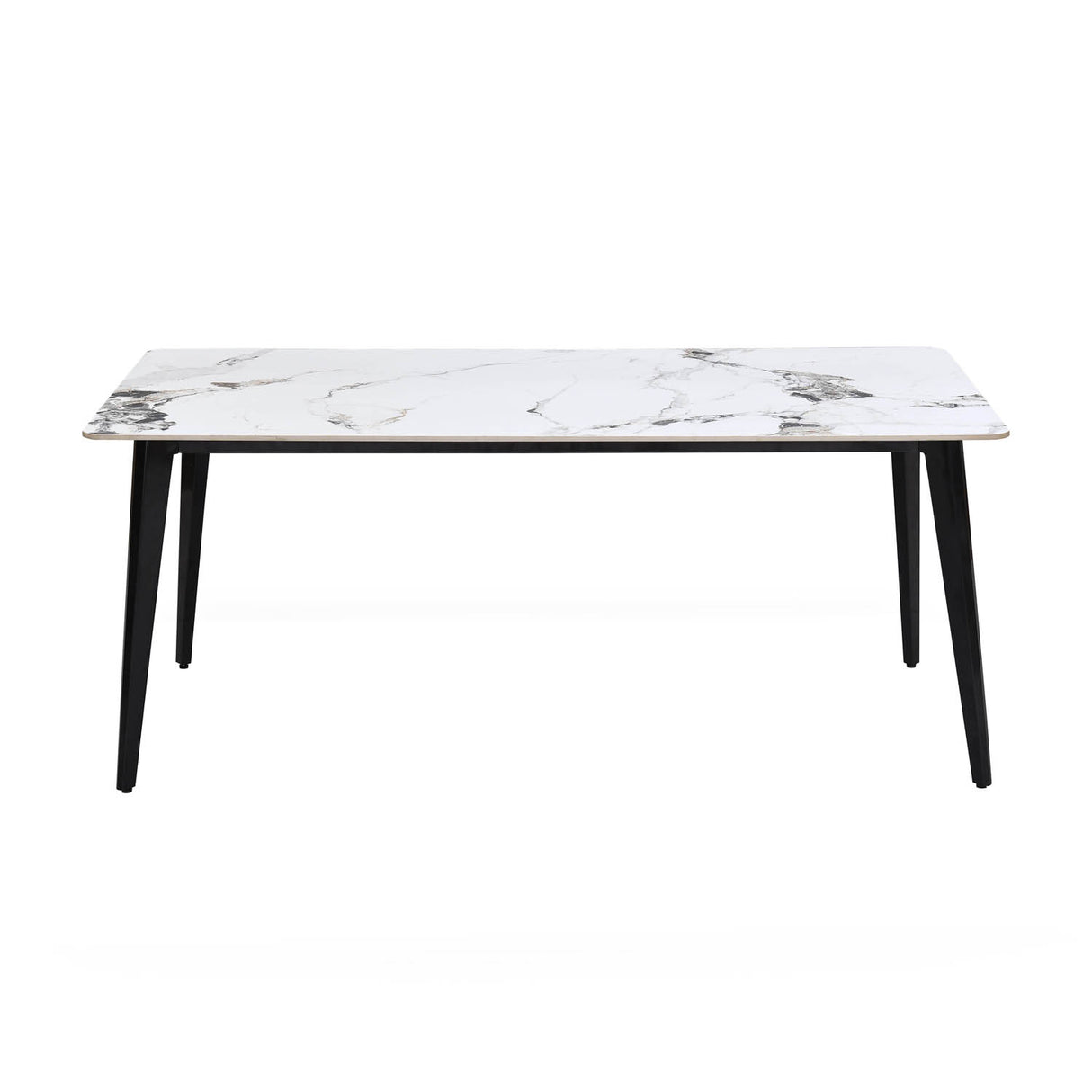 6 Seater Allune Ceramic Dining Set with Quado Base and Nivo Chairs- Ash White