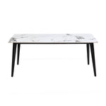 6 Seater Allune Ceramic Dining Set with Quado Base and Nivo Chairs- Ash White