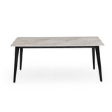 4 Seater Bevon Ceramic Dining Set with Quado Base and Nivo Chairs- Cloud Beige