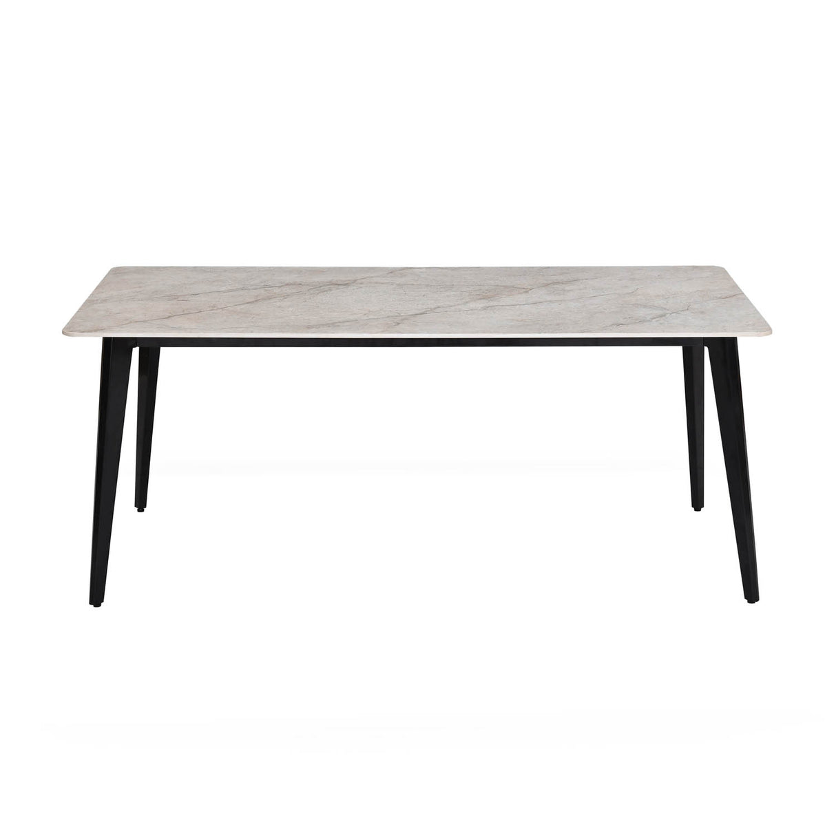 6 Seater Bevon Ceramic Dining Set with Quado Base and Nivo Chairs- Cloud Beige