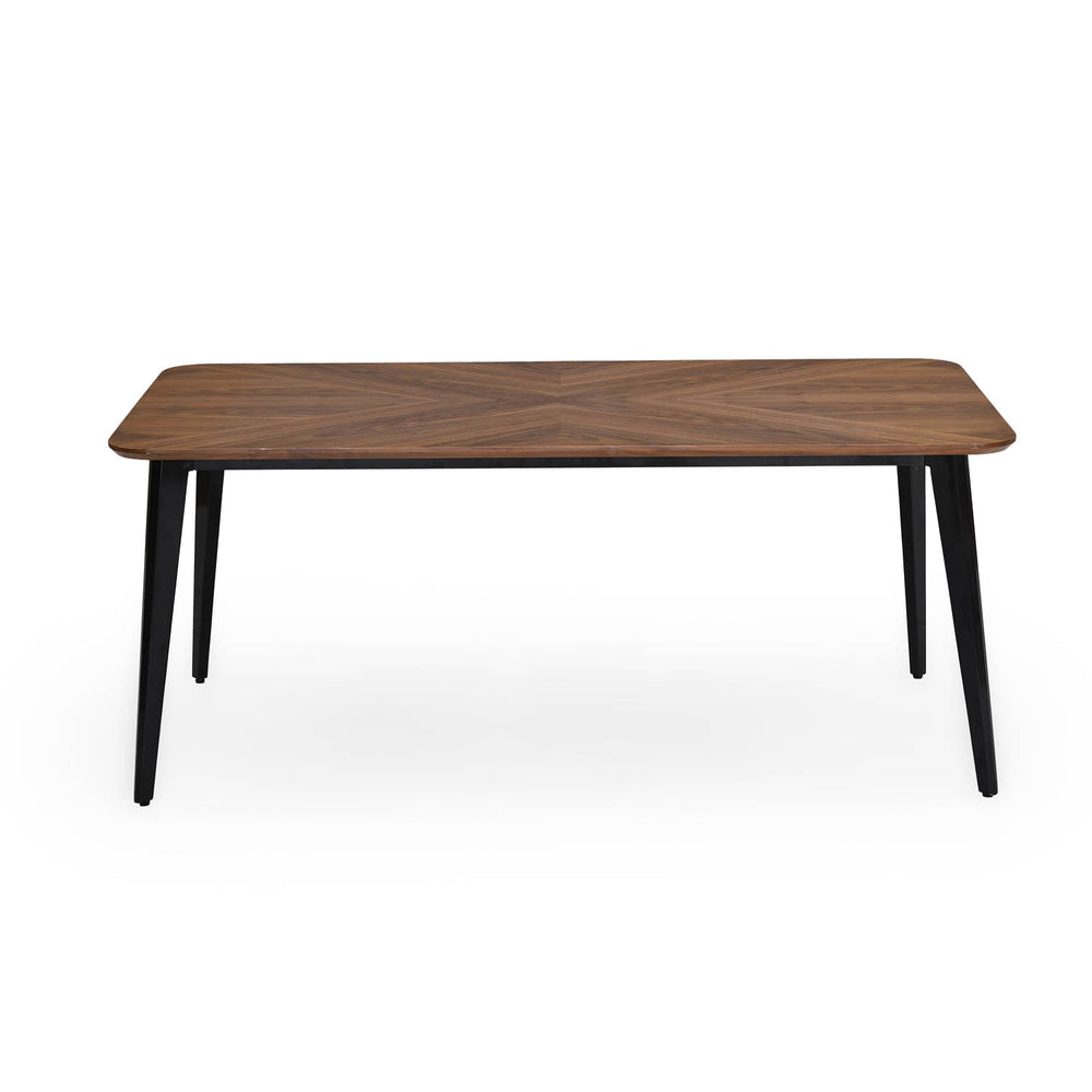 4 Seater Parquel Wooden Dining Set with Quado Base and Tierra Chairs- Walnut Brown