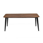 6 Seater Parquel Wooden Dining Set with Quado Base and Nivo Chairs- Walnut Brown