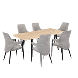 6 Seater Trava Marble Dining Set with Quado Base and Tierra Chairs- Travertine