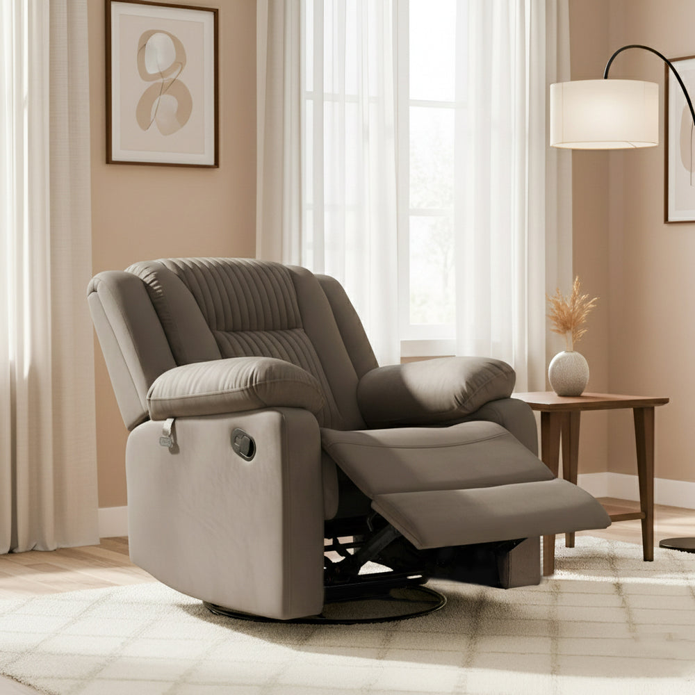 Quito 1 Seater Manual Recliner Sofa- Brown