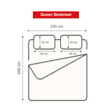 Ammara Leaf Design Polyester Double Bedsheet with 2 Pillow Covers- Multicolor