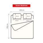 Ammara Leaf Design Polyester Double Bedsheet with 2 Pillow Covers- Multicolor