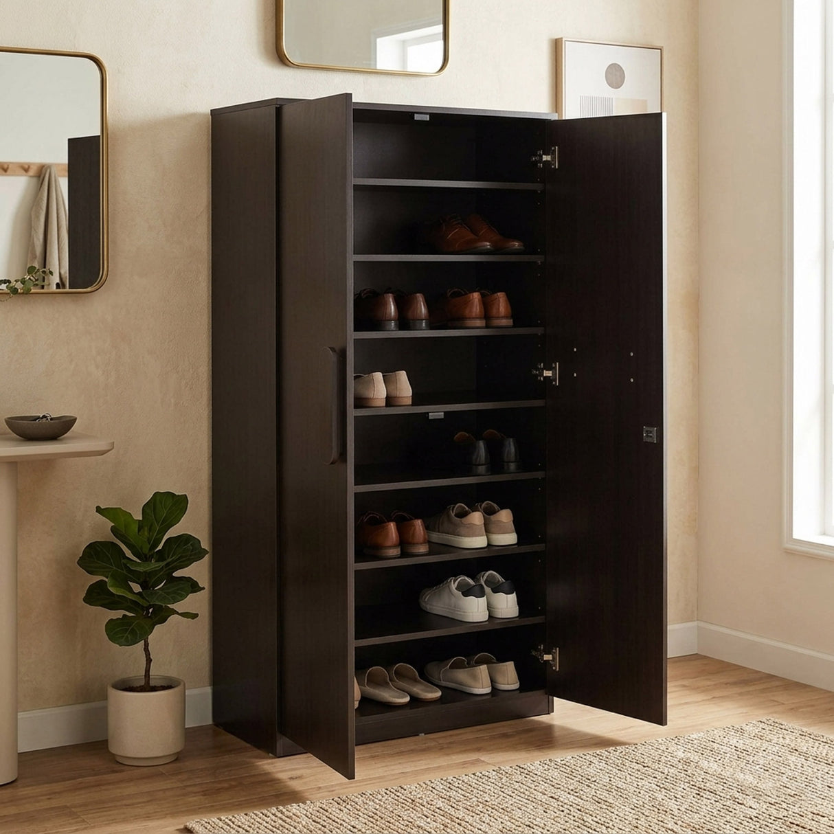 Raven Engineered Wood Shoe Rack- Wenge