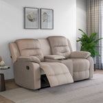 Rosia 2 Seater Recliner Sofa with Console- Light Brown