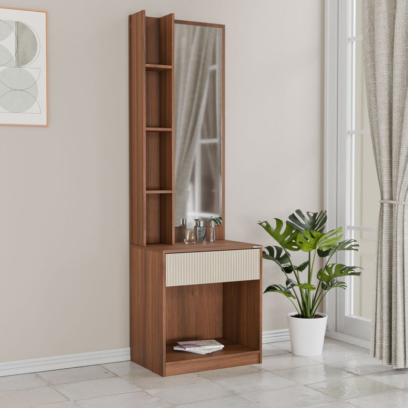 Rova Dresser Table with Miror (Walnut) – Nilkamal Homes