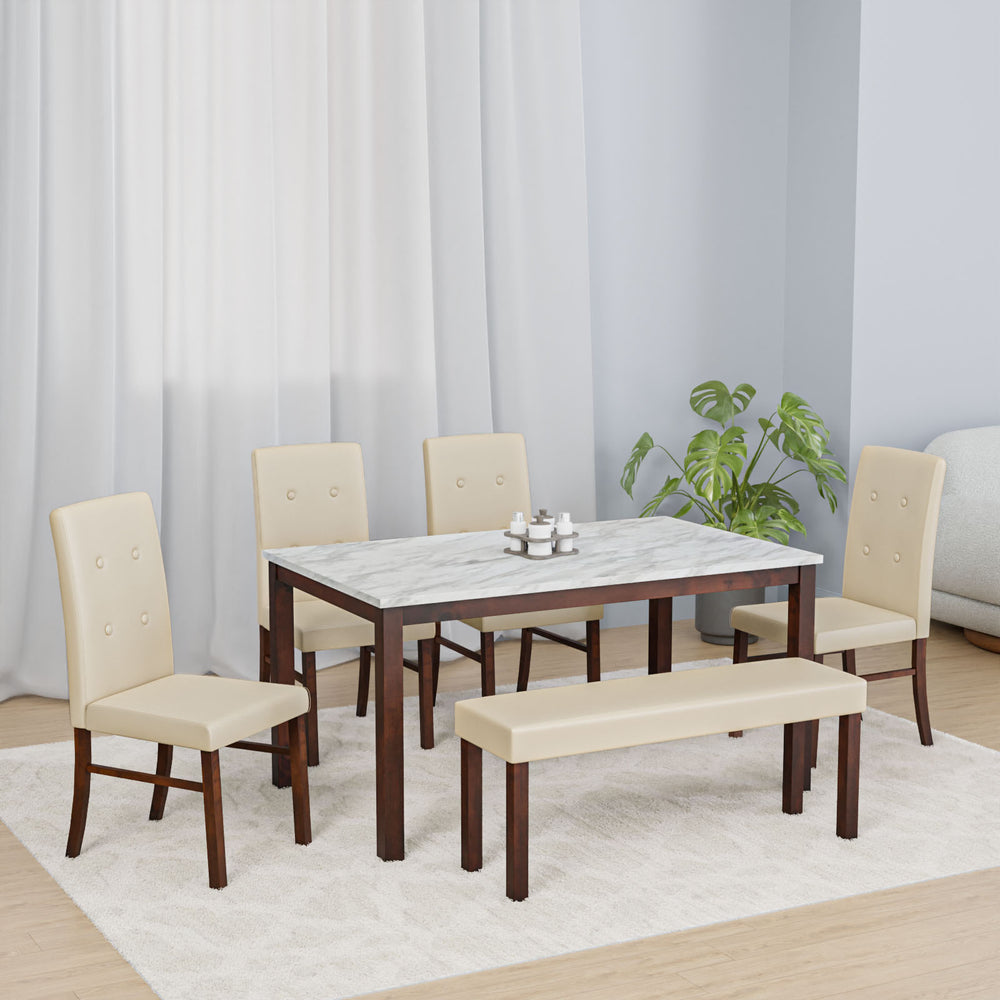 Roxbury 1+4+Bench Dining Kit (Oak)