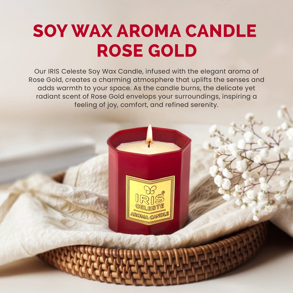 IRIS Celeste Aroma Votive Candle- Rose Gold