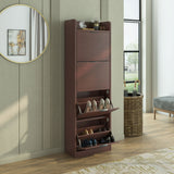 Selena 4 Tier Tilt-Out Shoe Cabinet- Legno Oak Dark