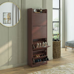 Selena 4 Tier Tilt-Out Shoe Cabinet- Legno Oak Dark