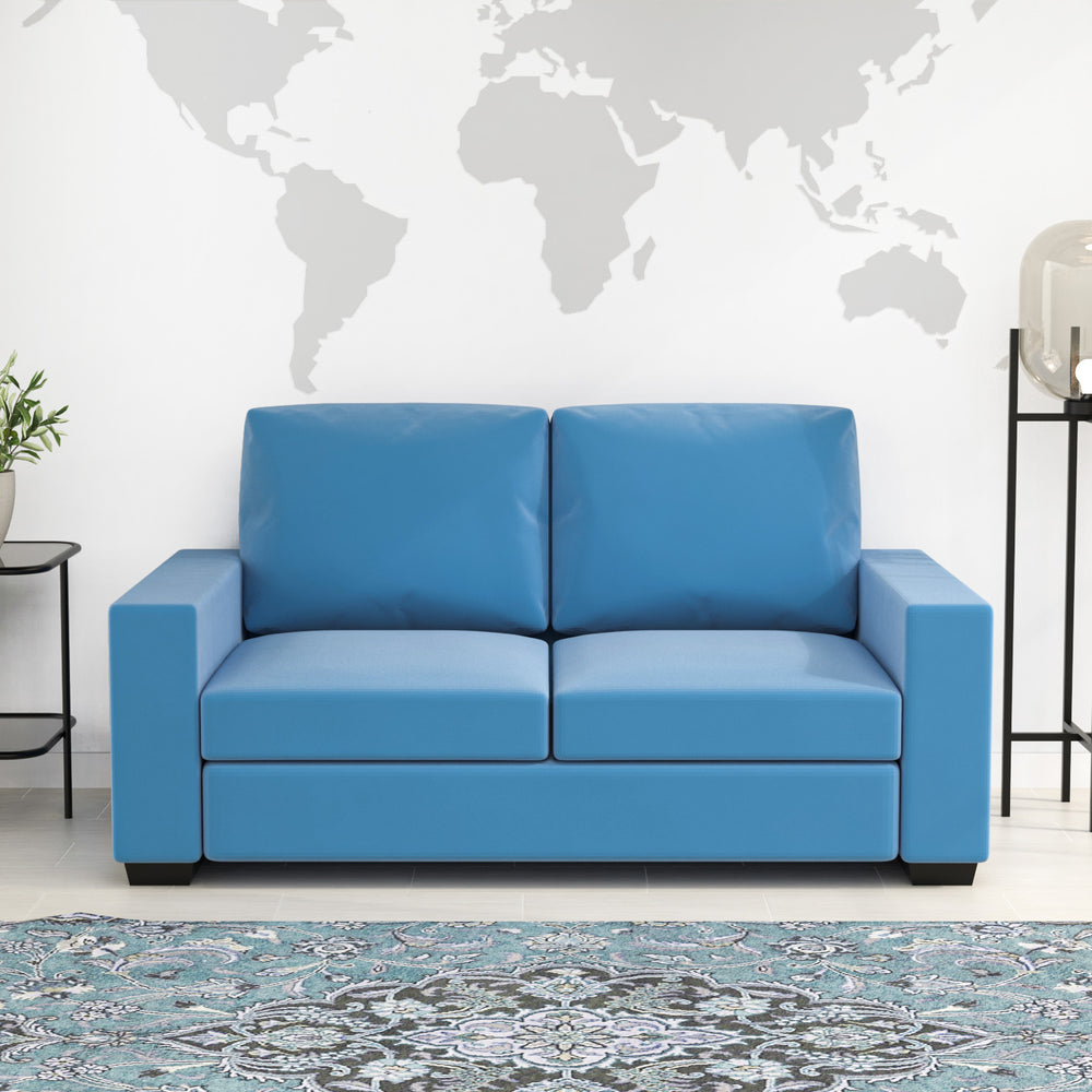 Shirley 2 Seater Fabric Sofa- Blue