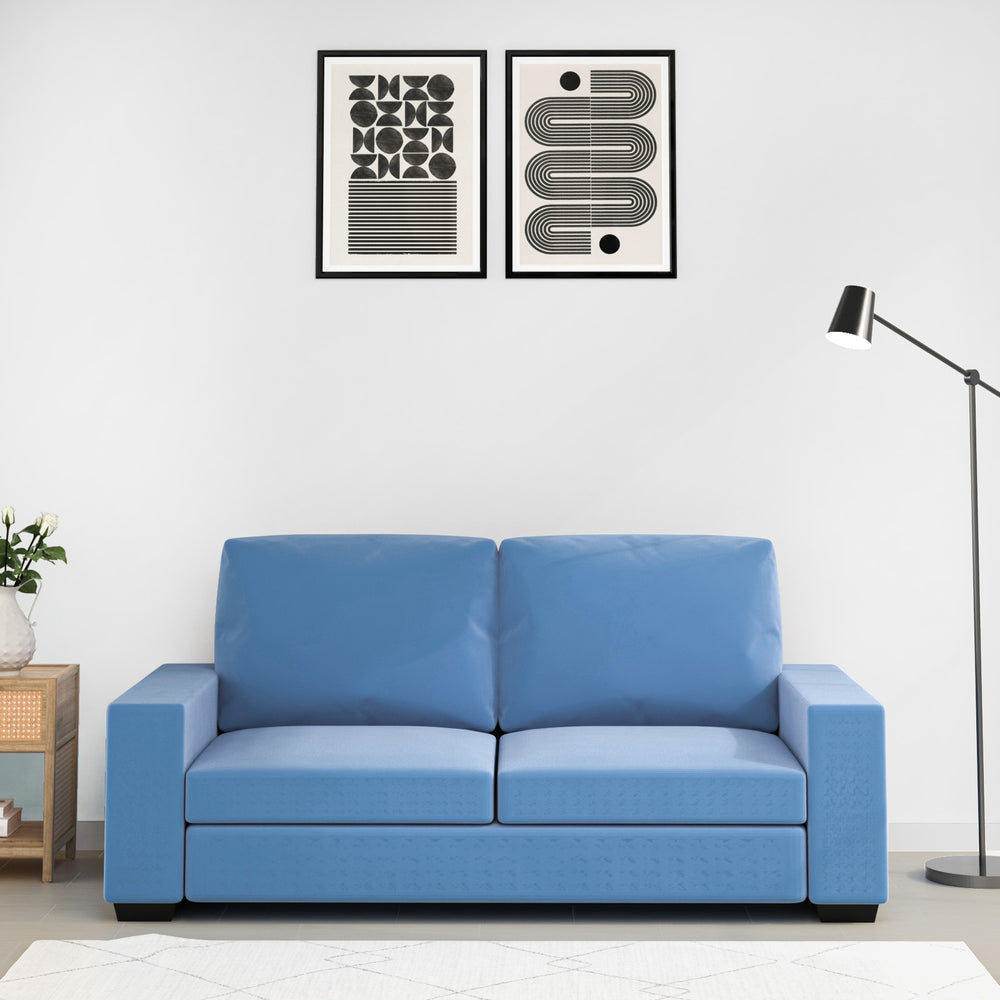 Shirley 3 Seater Fabric Sofa- Blue