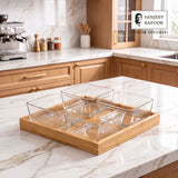 Sanjeev Kapoor Bahamas Bowl and Tray Set- 5 Pieces, Transparent