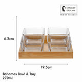 Sanjeev Kapoor Bahamas Bowl and Tray Set- 5 Pieces, Transparent