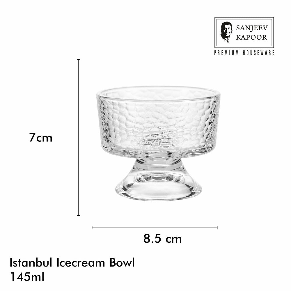 Sanjeev Kapoor Istanbul Icecream Bowl Set of 6- 145 ml, Transparent