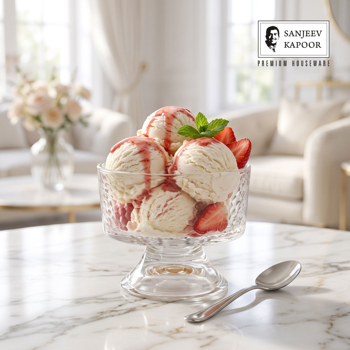 Sanjeev Kapoor Istanbul Icecream Bowl Set of 6- 145 ml, Transparent