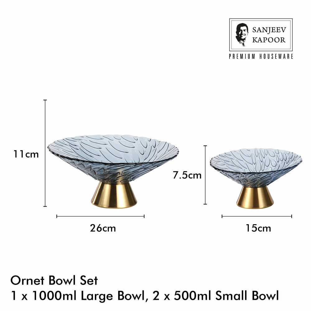 Sanjeev Kapoor Ornet Bowl Set of 3- Blue