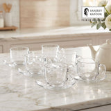 Sanjeev Kapoor Avora Cup and Saucer Set of 12- 180 ml, Transparent