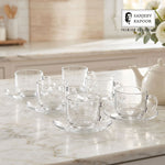 Sanjeev Kapoor Avora Cup and Saucer Set of 12- 180 ml, Transparent
