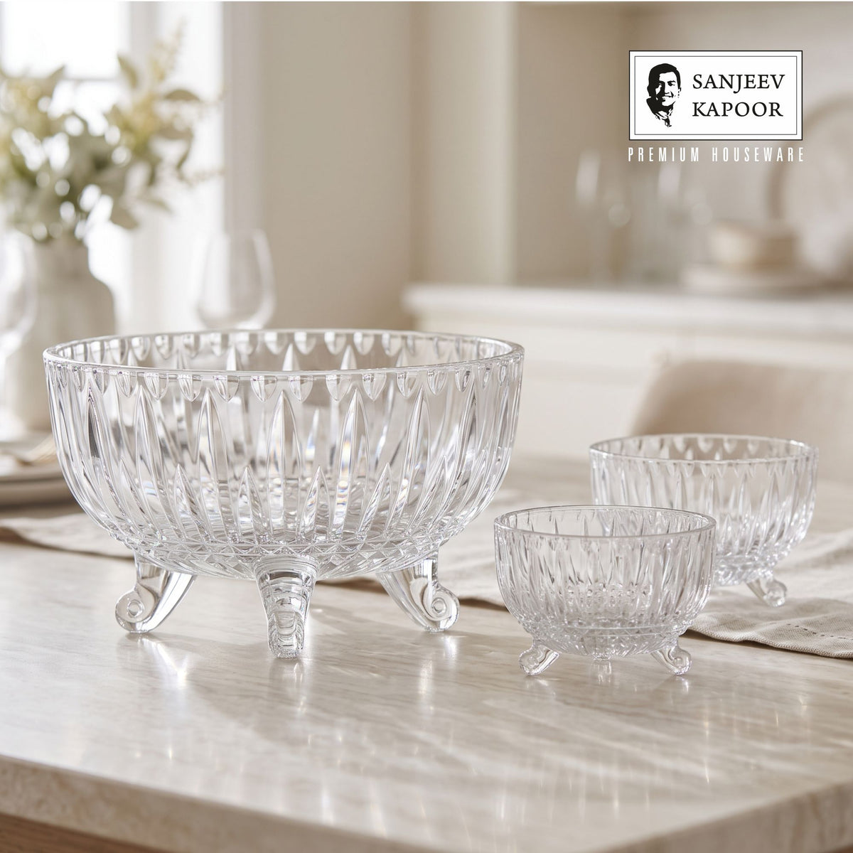 Sanjeev Kapoor Dolce Pudding Bowl Set of 7- Transparent
