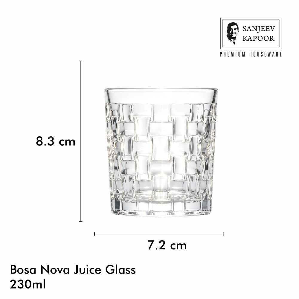 Sanjeev Kapoor Bosa Nova Juice Glasses Set of 6- 230 ml, Transparent