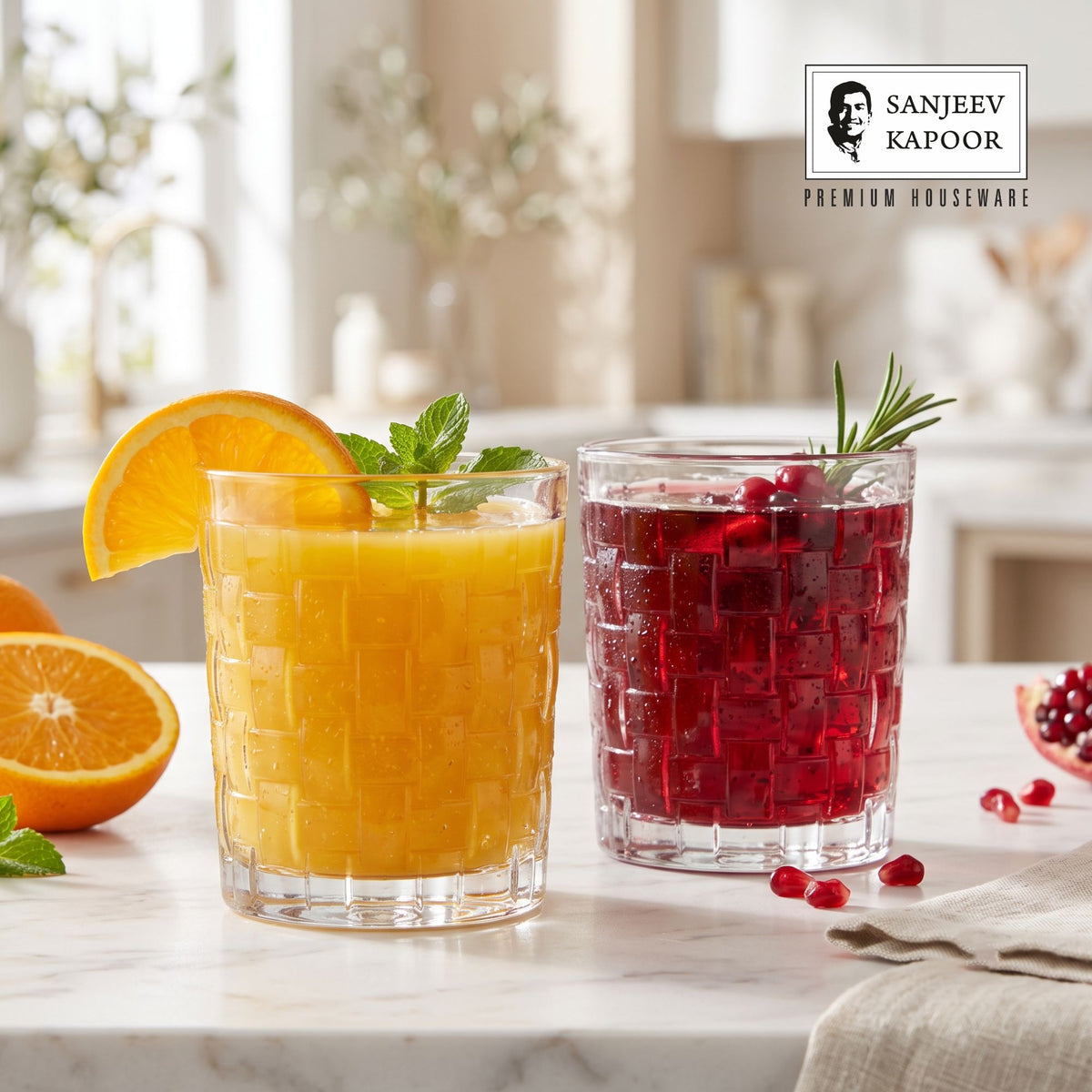 Sanjeev Kapoor Bosa Nova Juice Glasses Set of 6- 230 ml, Transparent