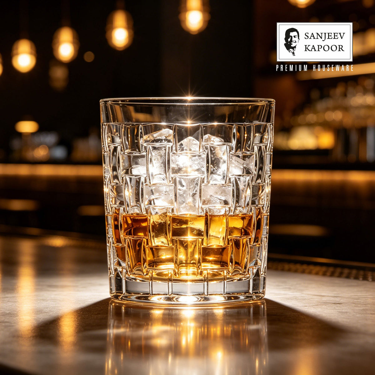 Sanjeev Kapoor Bosa Nova Whisky Glasses Set of 6- 330 ml, Transparent
