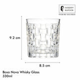 Sanjeev Kapoor Bosa Nova Whisky Glasses Set of 6- 330 ml, Transparent