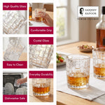 Sanjeev Kapoor Bosa Nova Whisky Glasses Set of 6- 330 ml, Transparent