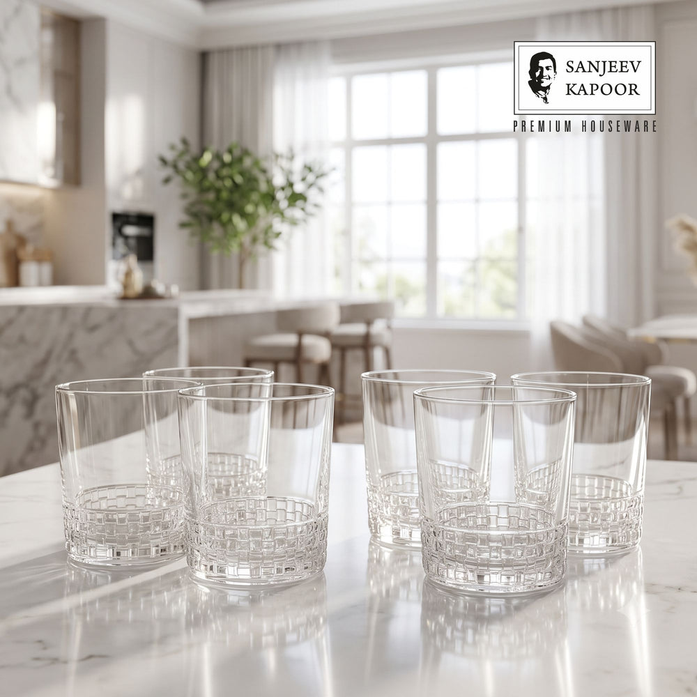 Sanjeev Kapoor Terra Juice Glasses Set of 6- 230 ml, Transparent